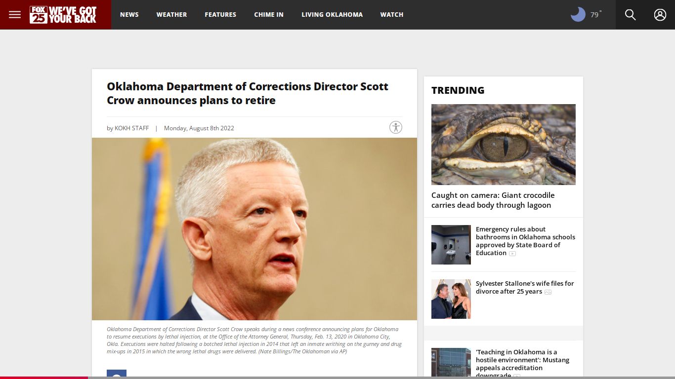 Oklahoma Department of Corrections Director Scott Crow announces plans ...