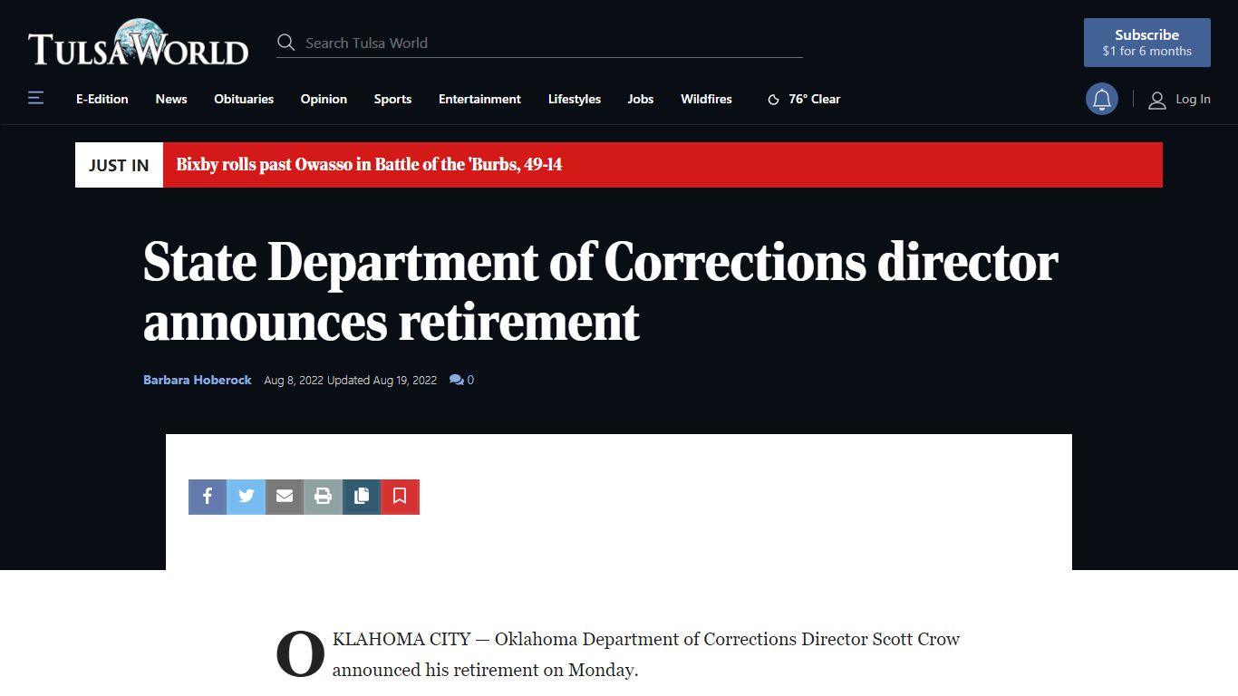 State Department of Corrections director announces retirement